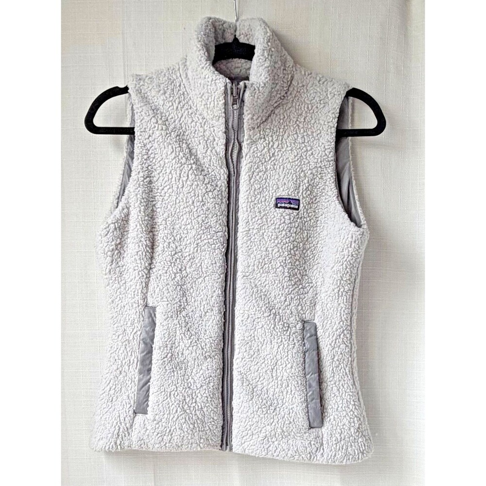 Patagonia Los Gatos Vest Womens Sz S Gray Reversible Sherpa Fleece Zip
